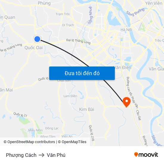 Phượng Cách to Văn Phú map
