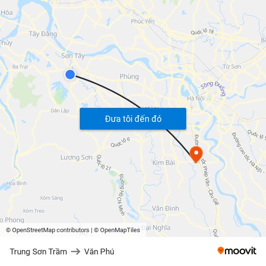 Trung Sơn Trầm to Văn Phú map