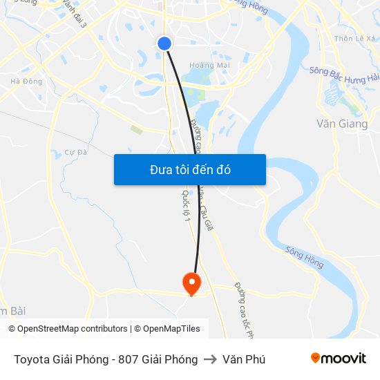 Toyota Giải Phóng - 807 Giải Phóng to Văn Phú map