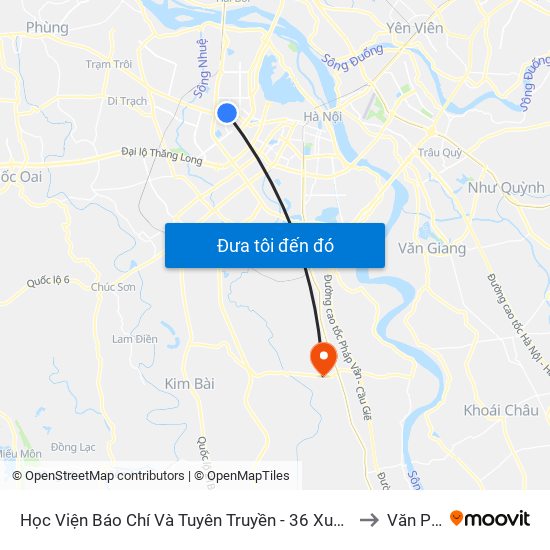 Học Viện Báo Chí Và Tuyên Truyền - 36 Xuân Thủy to Văn Phú map