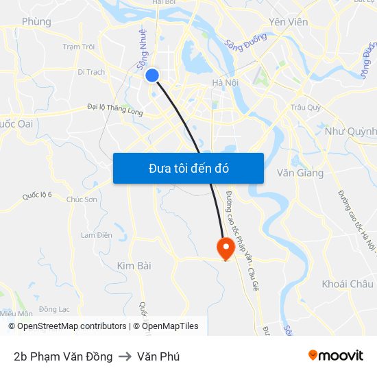 2b Phạm Văn Đồng to Văn Phú map