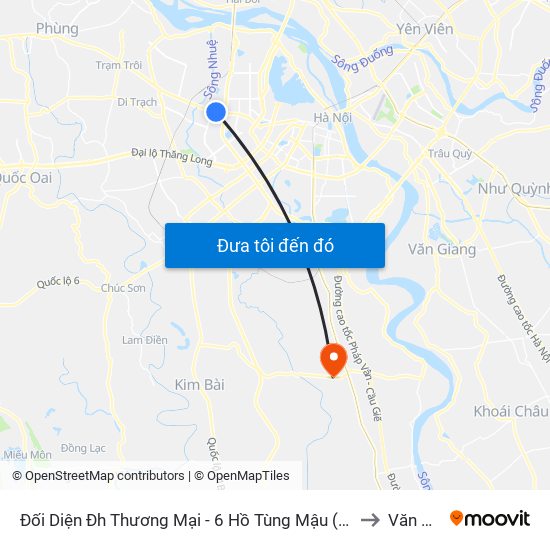 Đối Diện Đh Thương Mại - 6 Hồ Tùng Mậu (Cột Sau) to Văn Phú map