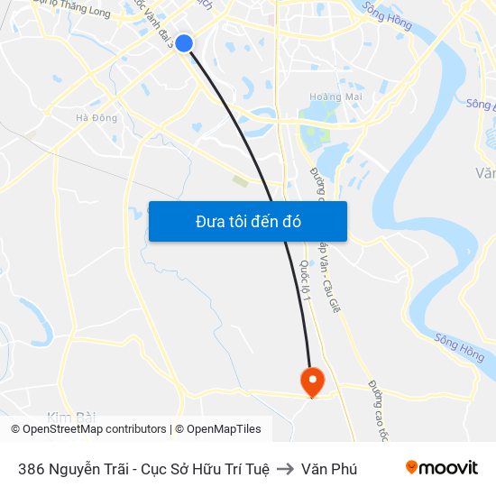 386 Nguyễn Trãi - Cục Sở Hữu Trí Tuệ to Văn Phú map