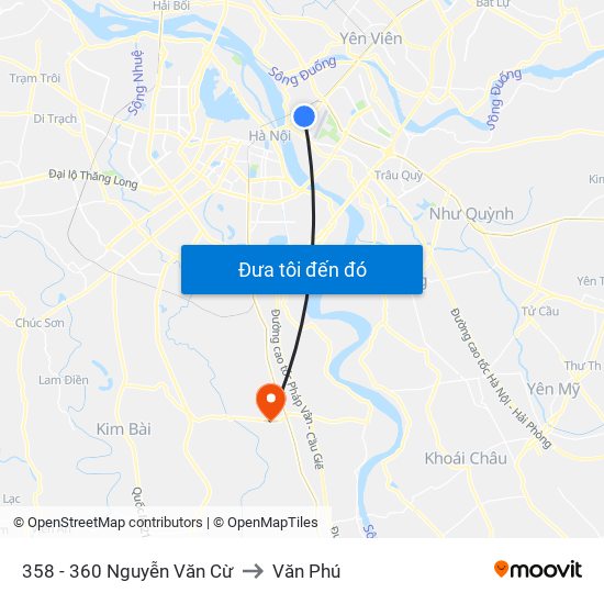 358 - 360 Nguyễn Văn Cừ to Văn Phú map