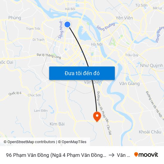 96 Phạm Văn Đồng (Ngã 4 Phạm Văn Đồng - Xuân Đỉnh) to Văn Phú map
