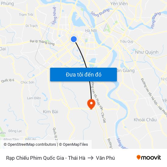 Rạp Chiếu Phim Quốc Gia - Thái Hà to Văn Phú map