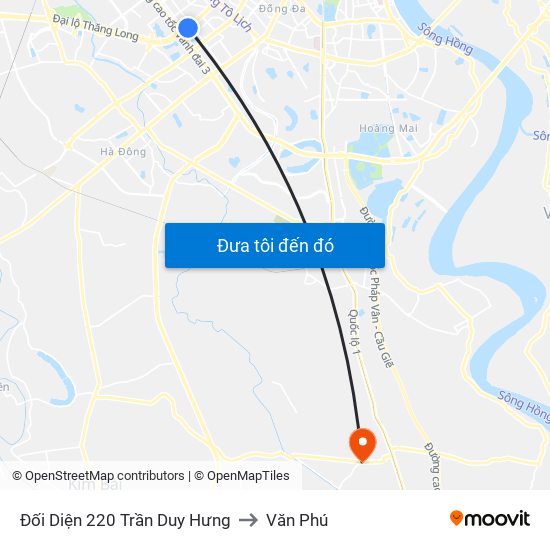 Đối Diện 220 Trần Duy Hưng to Văn Phú map