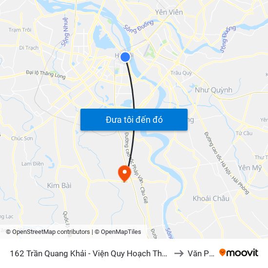 162 Trần Quang Khải - Viện Quy Hoạch Thủy Lợi to Văn Phú map