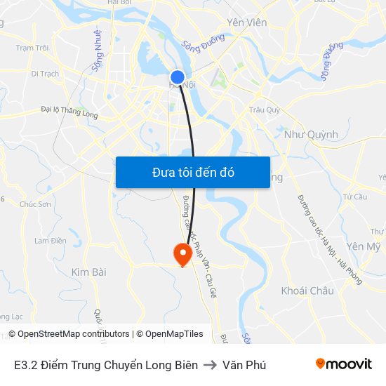 E3.2 Điểm Trung Chuyển Long Biên to Văn Phú map