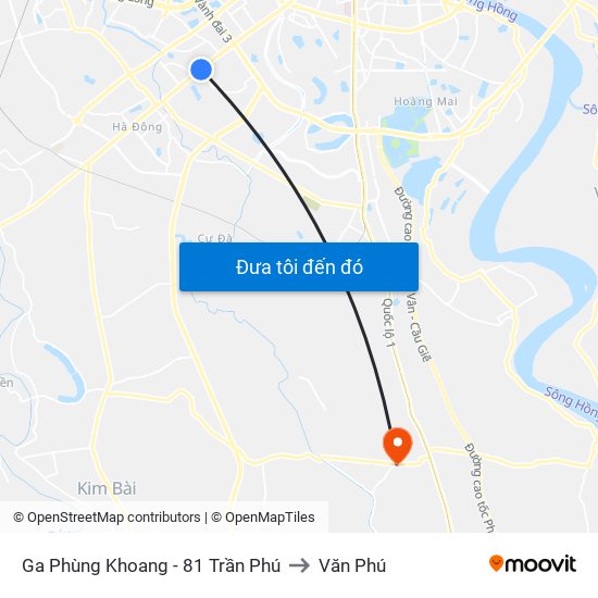 Ga Phùng Khoang - 81 Trần Phú to Văn Phú map