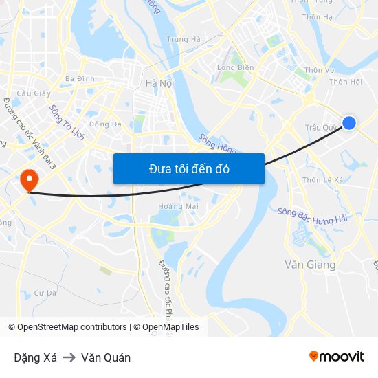 Đặng Xá to Văn Quán map