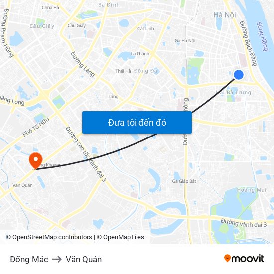 Đống Mác to Văn Quán map