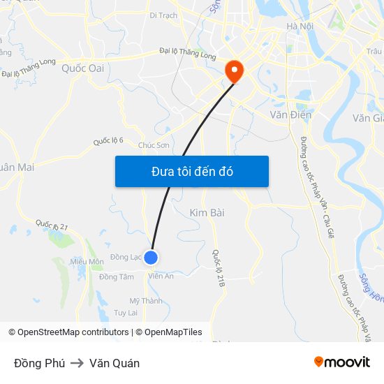 Đồng Phú to Văn Quán map