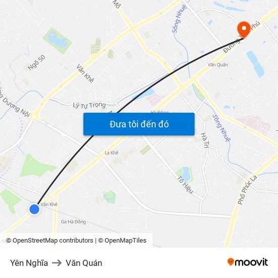 Yên Nghĩa to Văn Quán map