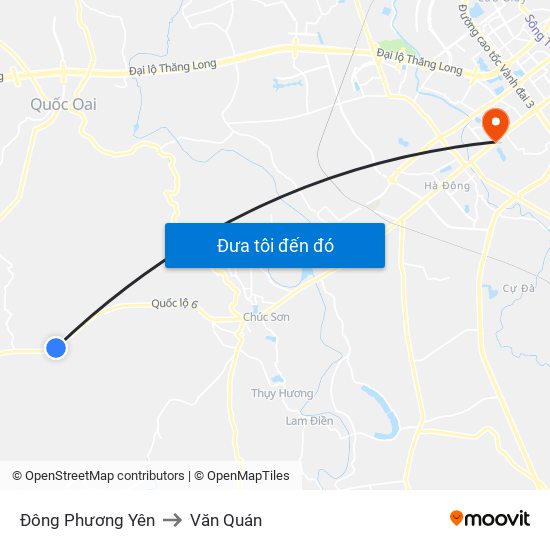 Đông Phương Yên to Văn Quán map