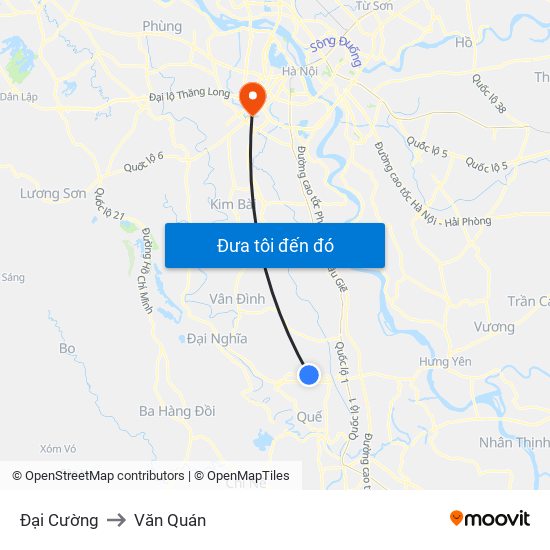 Đại Cường to Văn Quán map