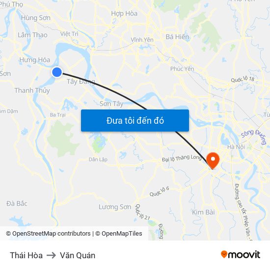 Thái Hòa to Văn Quán map