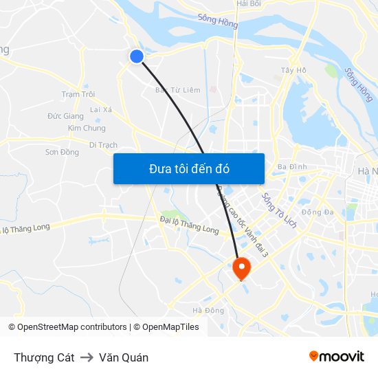 Thượng Cát to Văn Quán map