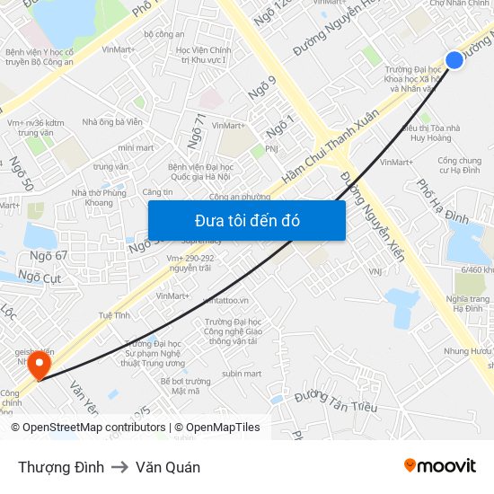 Thượng Đình to Văn Quán map