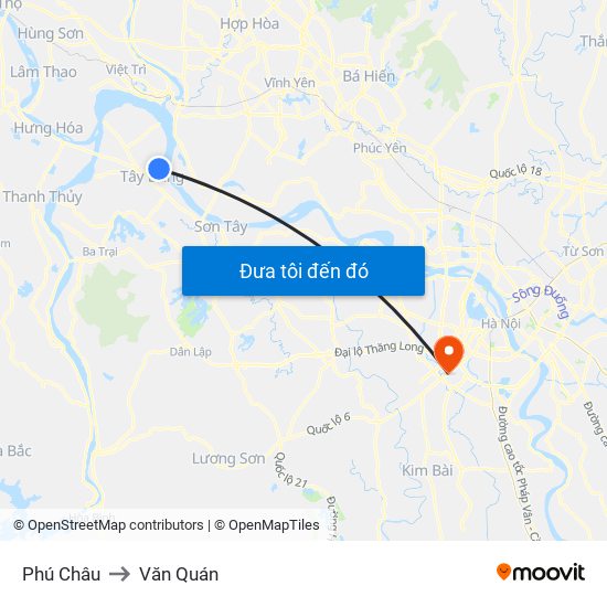 Phú Châu to Văn Quán map