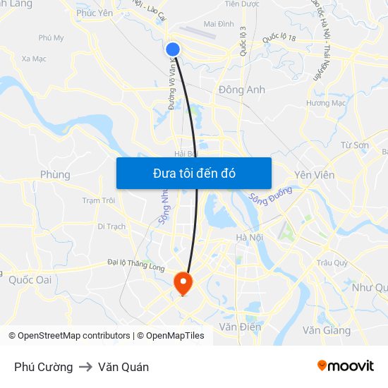 Phú Cường to Văn Quán map