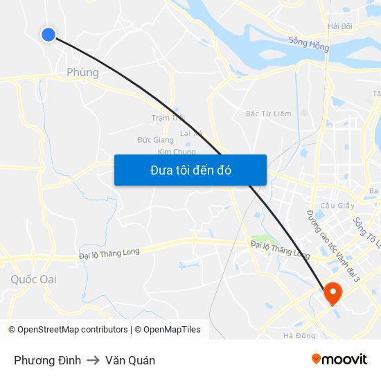 Phương Đình to Văn Quán map