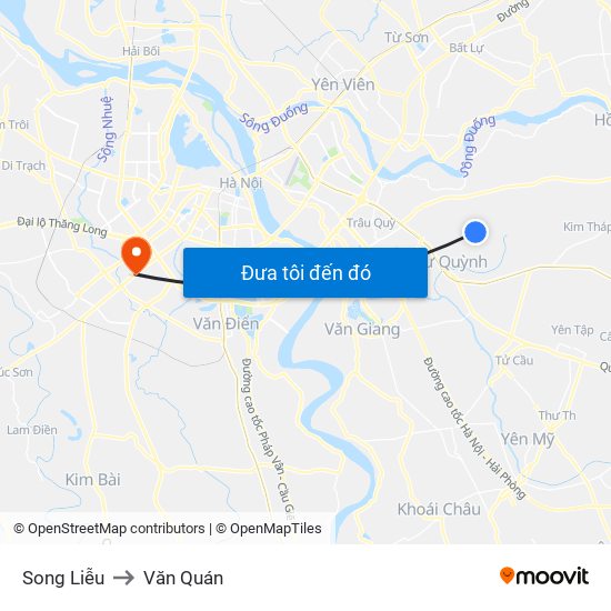 Song Liễu to Văn Quán map