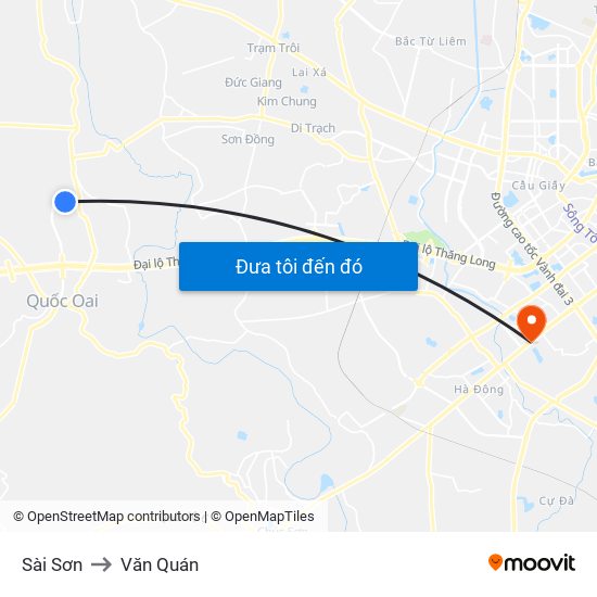Sài Sơn to Văn Quán map