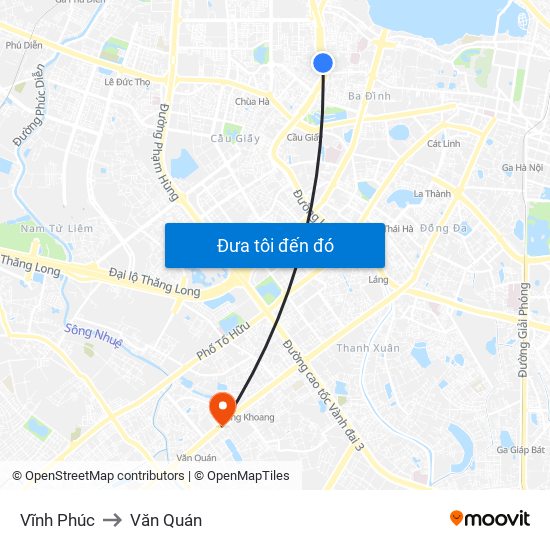 Vĩnh Phúc to Văn Quán map