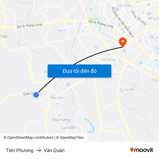 Tiên Phương to Văn Quán map
