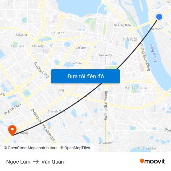 Ngọc Lâm to Văn Quán map