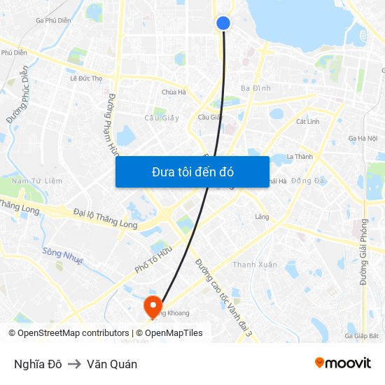 Nghĩa Đô to Văn Quán map