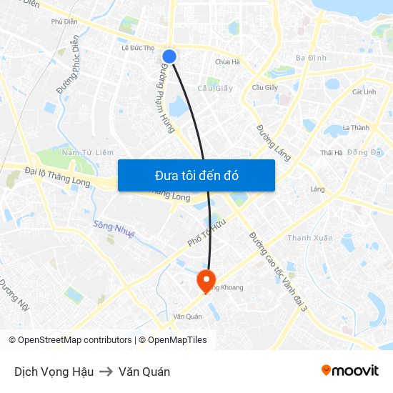 Dịch Vọng Hậu to Văn Quán map