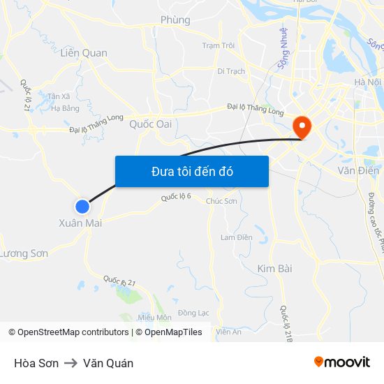 Hòa Sơn to Văn Quán map
