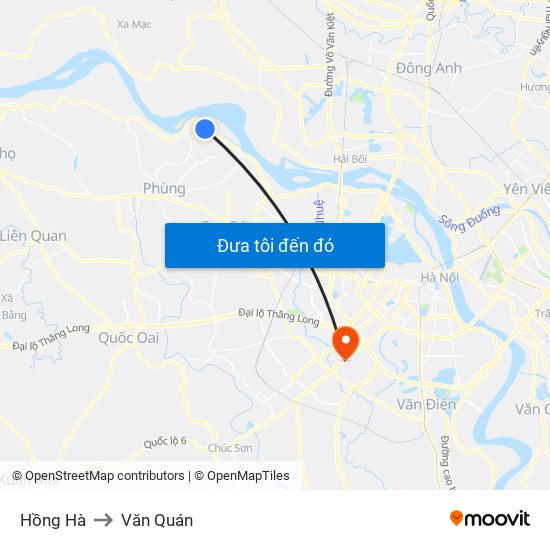 Hồng Hà to Văn Quán map