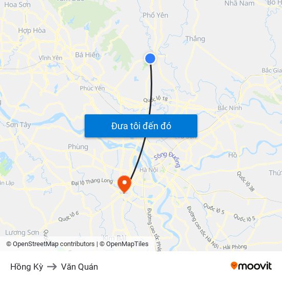 Hồng Kỳ to Văn Quán map