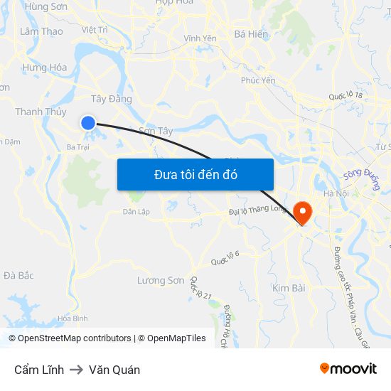 Cẩm Lĩnh to Văn Quán map