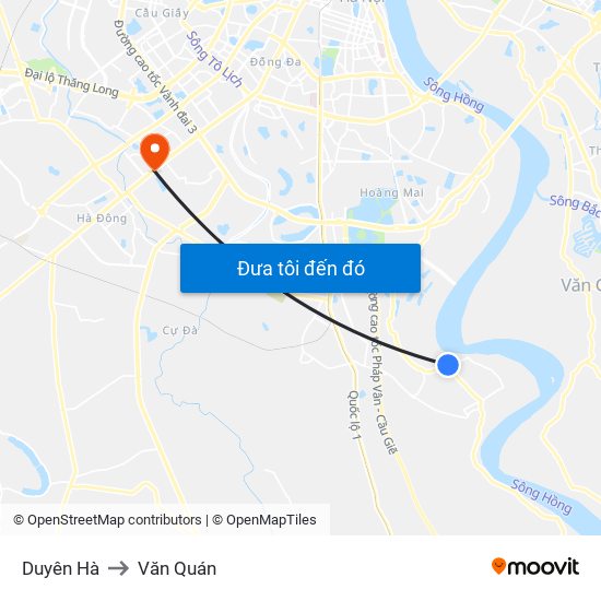 Duyên Hà to Văn Quán map