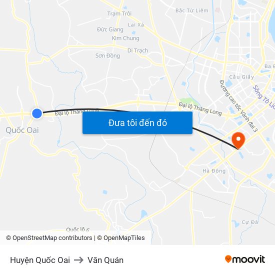 Huyện Quốc Oai to Văn Quán map