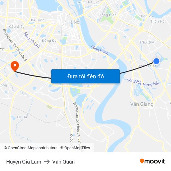 Huyện Gia Lâm to Văn Quán map