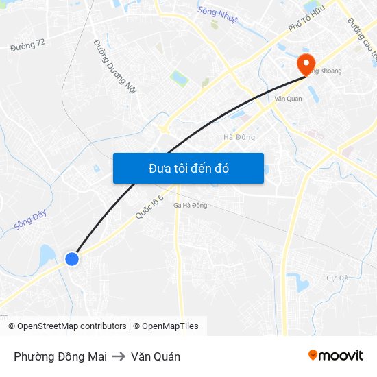 Phường Đồng Mai to Văn Quán map