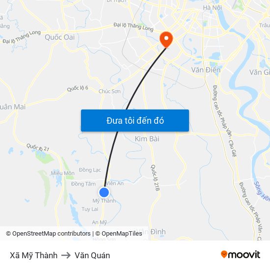 Xã Mỹ Thành to Văn Quán map