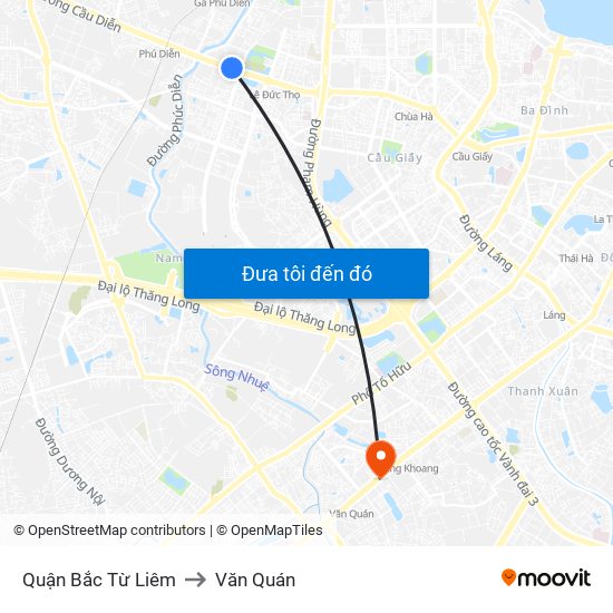 Quận Bắc Từ Liêm to Văn Quán map