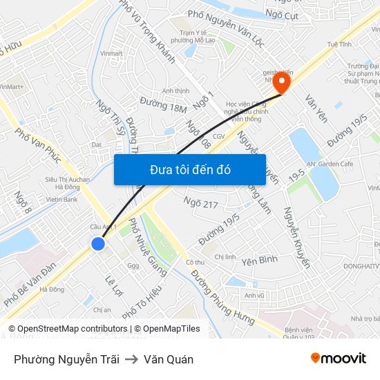 Phường Nguyễn Trãi to Văn Quán map