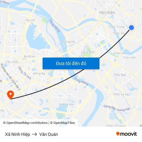 Xã Ninh Hiệp to Văn Quán map