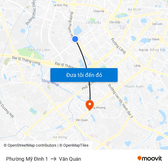 Phường Mỹ Đình 1 to Văn Quán map