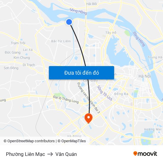 Phường Liên Mạc to Văn Quán map