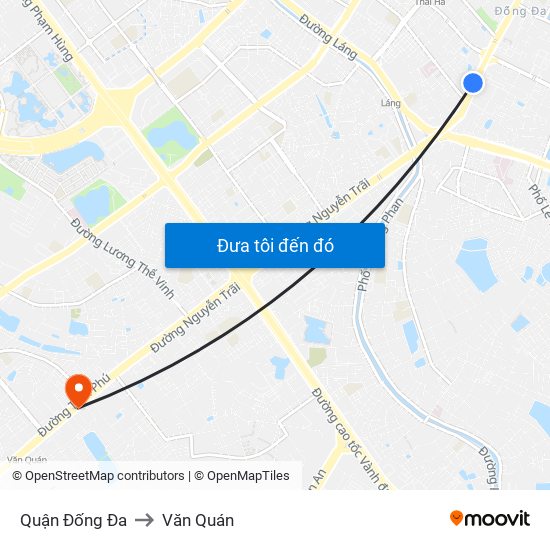 Quận Đống Đa to Văn Quán map