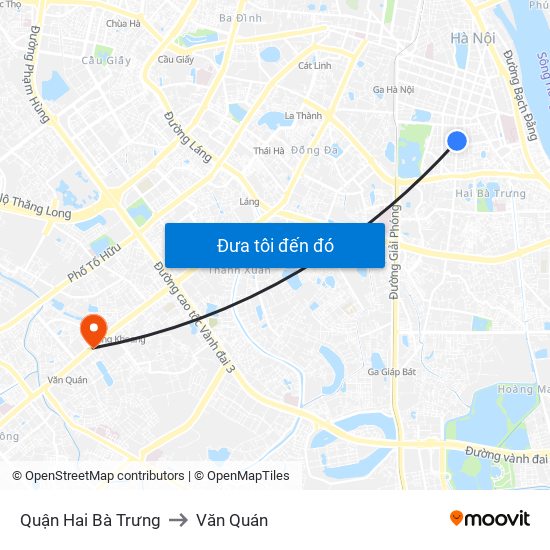 Quận Hai Bà Trưng to Văn Quán map