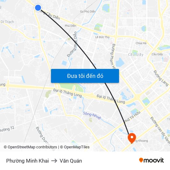 Phường Minh Khai to Văn Quán map
